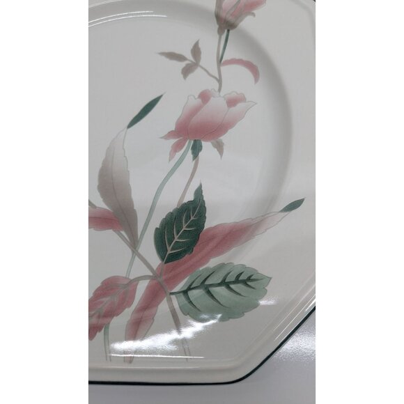 Mikasa Silk Flowers Dinner Plate 10" Continental USA Pink Floral Octagon - Picture 3 of 10